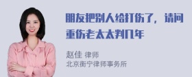 朋友把别人给打伤了，请问重伤老太太判几年