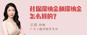 社保滞纳金和滞纳金怎么算的？