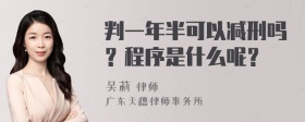 判一年半可以减刑吗？程序是什么呢？