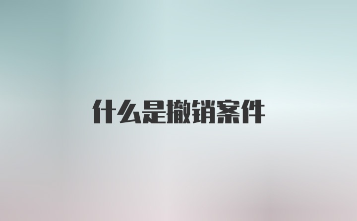 什么是撤销案件