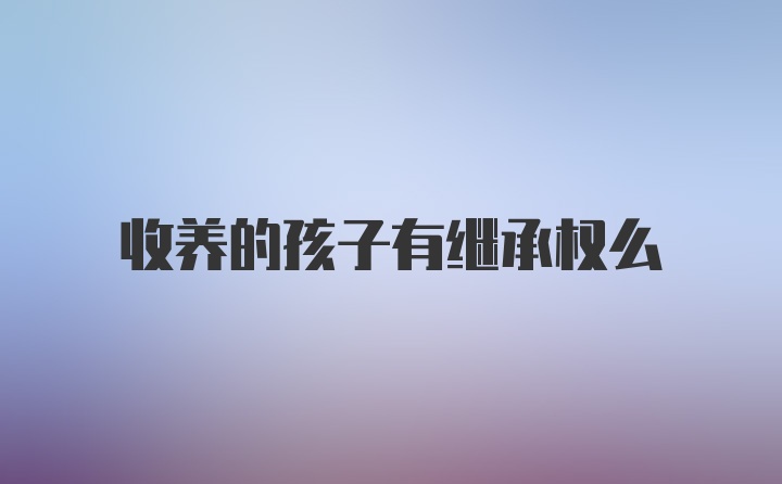 收养的孩子有继承权么