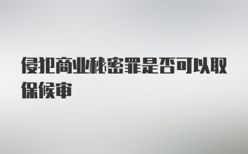 侵犯商业秘密罪是否可以取保候审