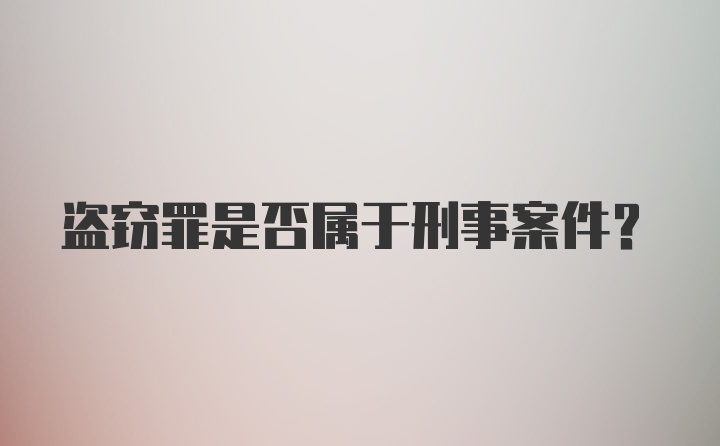 盗窃罪是否属于刑事案件？