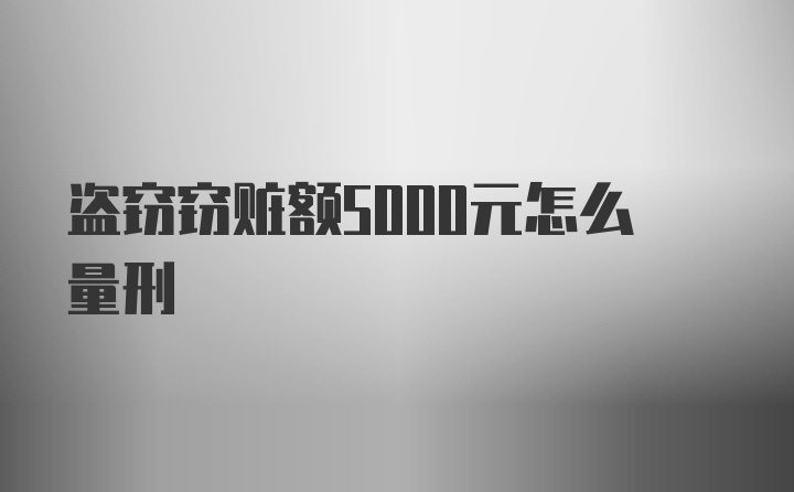 盗窃窃赃额5000元怎么量刑