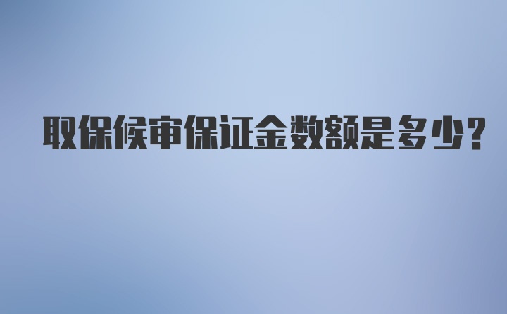 取保候审保证金数额是多少？