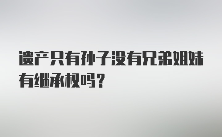 遗产只有孙子没有兄弟姐妹有继承权吗？