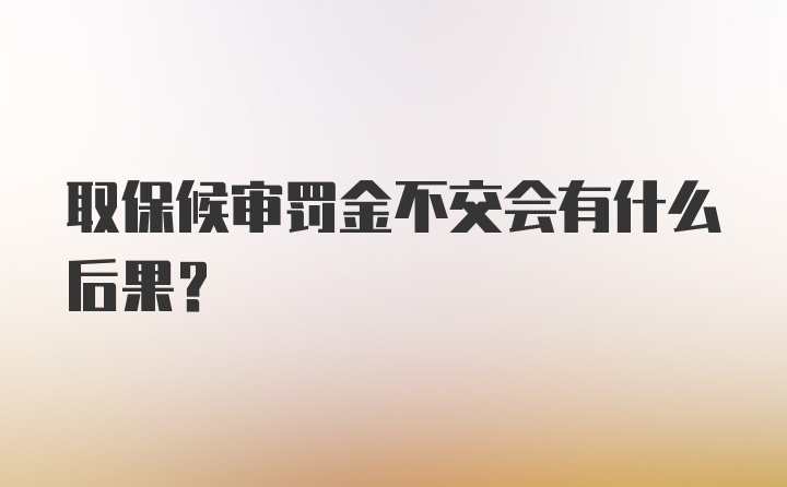 取保候审罚金不交会有什么后果？