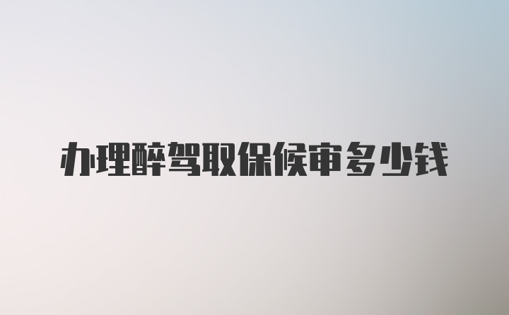 办理醉驾取保候审多少钱