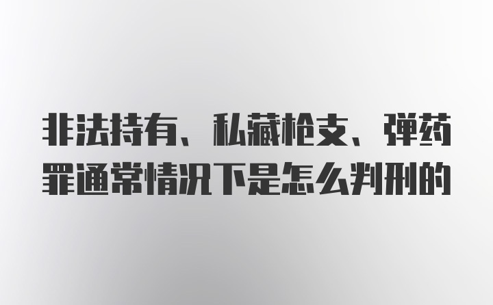 非法持有、私藏枪支、弹药罪通常情况下是怎么判刑的