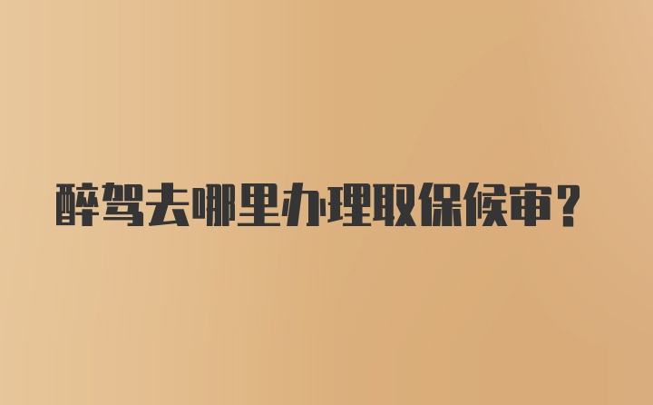 醉驾去哪里办理取保候审？