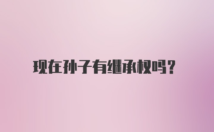 现在孙子有继承权吗？