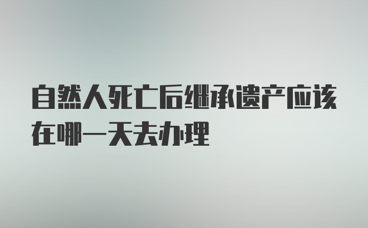 自然人死亡后继承遗产应该在哪一天去办理