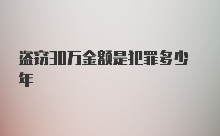 盗窃30万金额是犯罪多少年