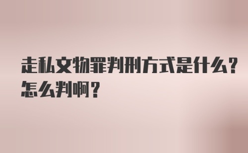 走私文物罪判刑方式是什么？怎么判啊?