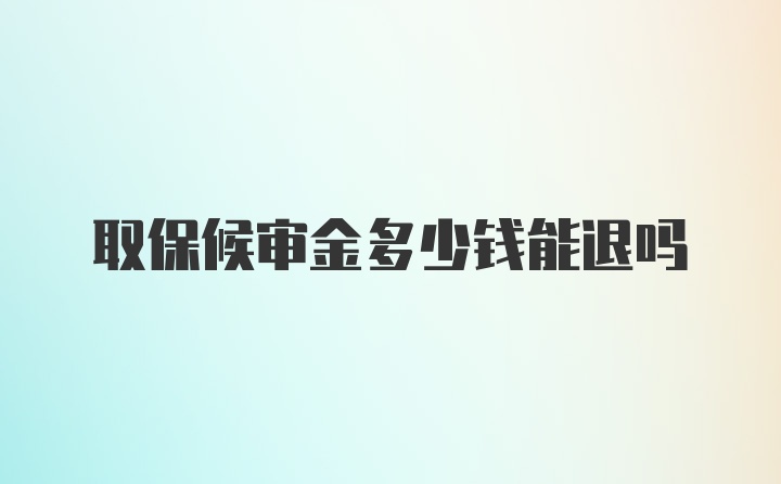 取保候审金多少钱能退吗