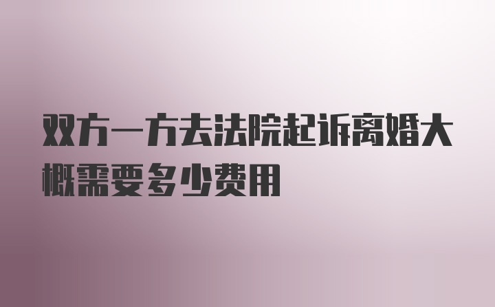 双方一方去法院起诉离婚大概需要多少费用