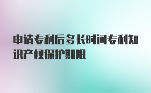 申请专利后多长时间专利知识产权保护期限