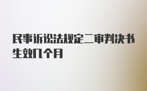 民事诉讼法规定二审判决书生效几个月