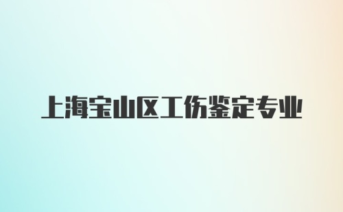 上海宝山区工伤鉴定专业