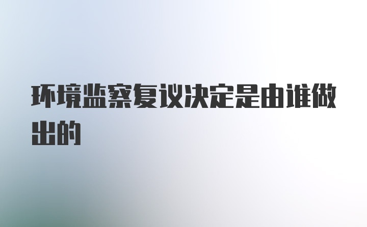 环境监察复议决定是由谁做出的