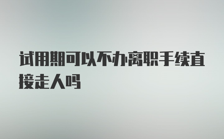 试用期可以不办离职手续直接走人吗