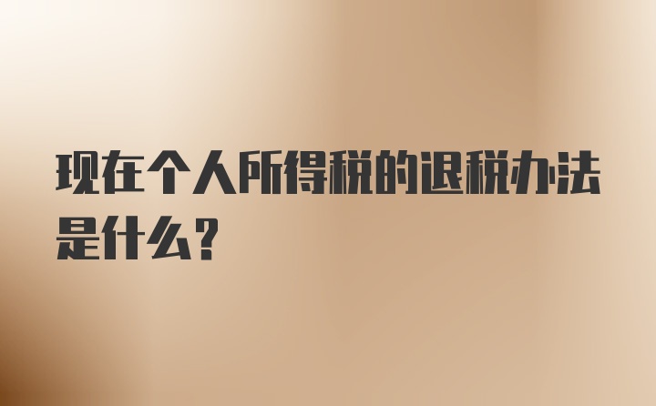 现在个人所得税的退税办法是什么?