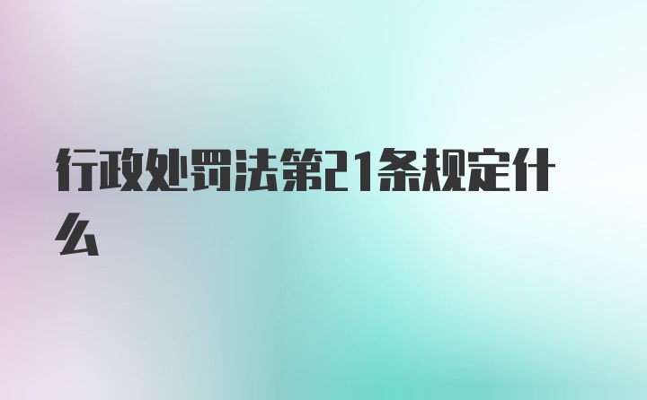 行政处罚法第21条规定什么