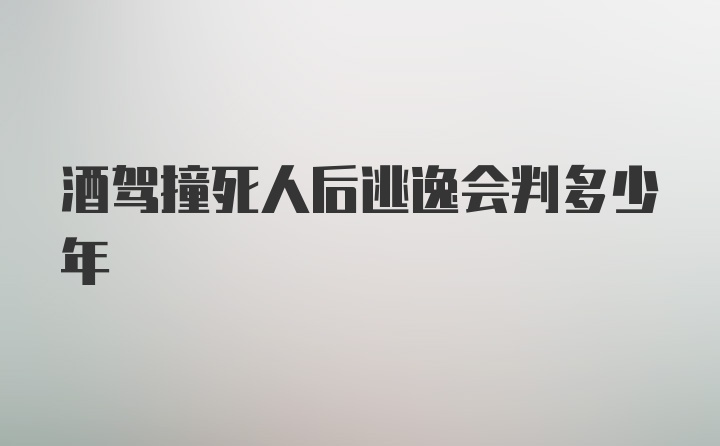 酒驾撞死人后逃逸会判多少年