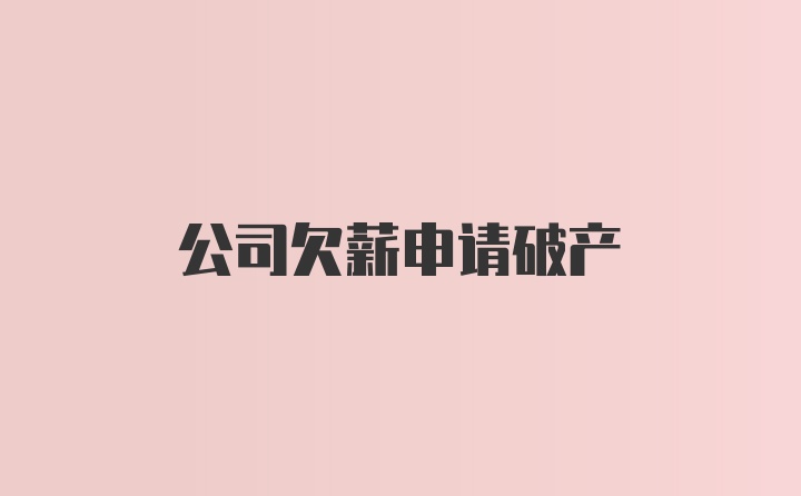 公司欠薪申请破产