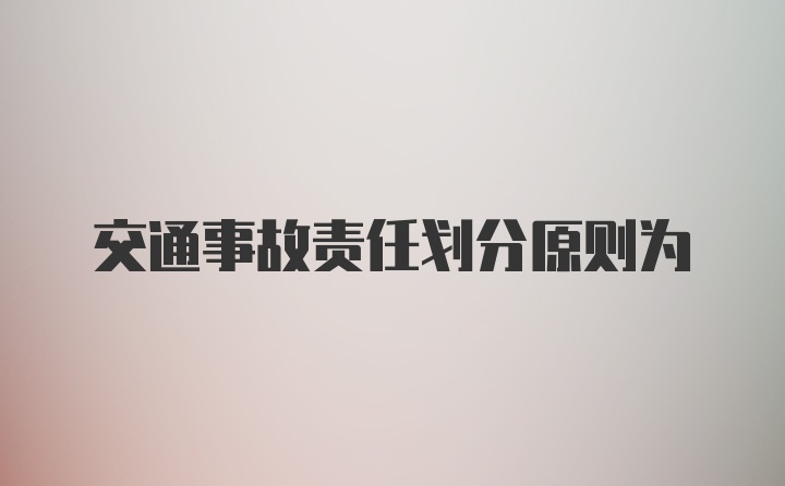 交通事故责任划分原则为