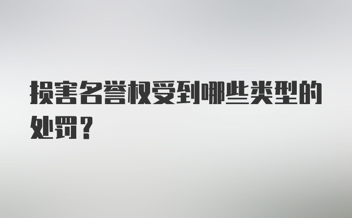 损害名誉权受到哪些类型的处罚？