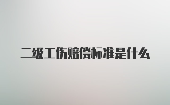 二级工伤赔偿标准是什么