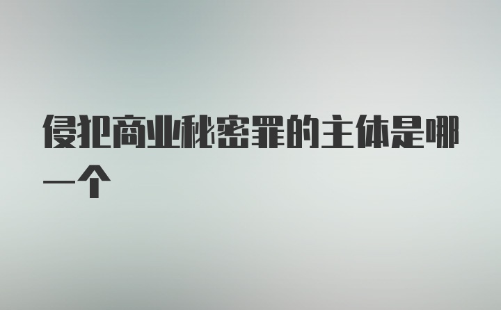 侵犯商业秘密罪的主体是哪一个