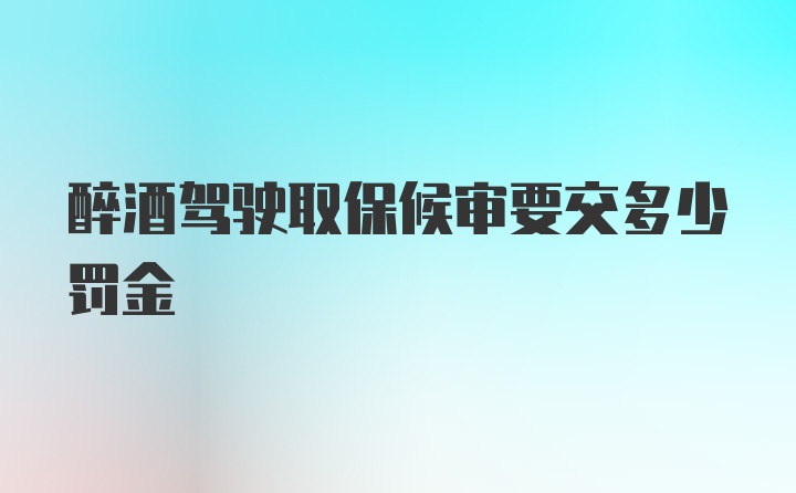 醉酒驾驶取保候审要交多少罚金