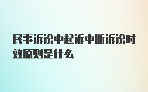 民事诉讼中起诉中断诉讼时效原则是什么