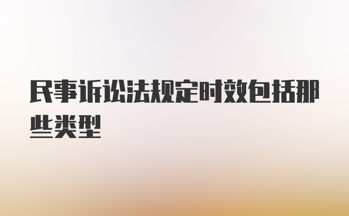 民事诉讼法规定时效包括那些类型