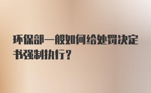 环保部一般如何给处罚决定书强制执行？