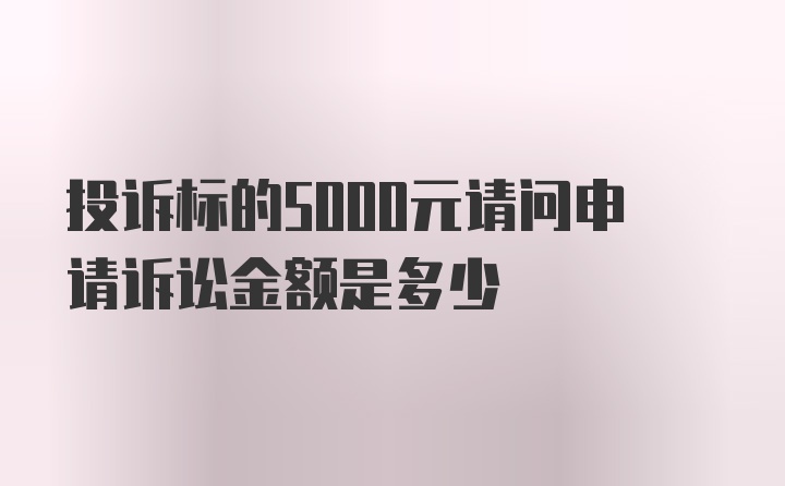 投诉标的5000元请问申请诉讼金额是多少