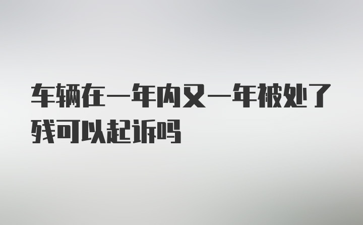 车辆在一年内又一年被处了残可以起诉吗