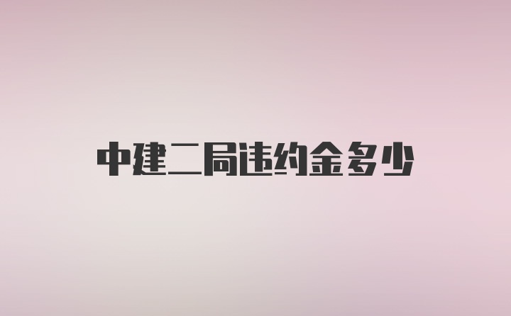 中建二局违约金多少