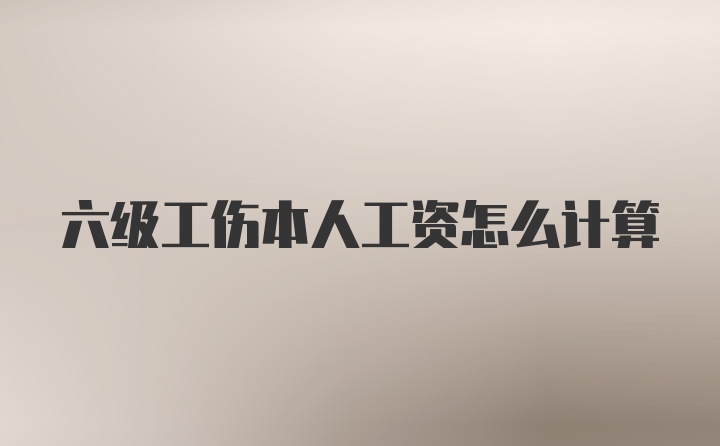 六级工伤本人工资怎么计算