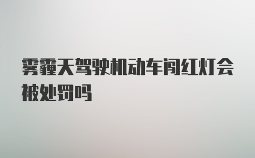 雾霾天驾驶机动车闯红灯会被处罚吗