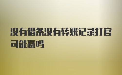 没有借条没有转账记录打官司能赢吗