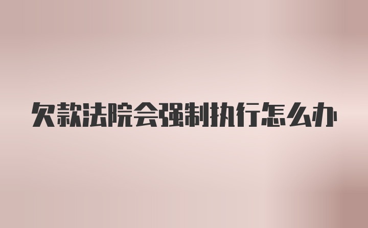 欠款法院会强制执行怎么办