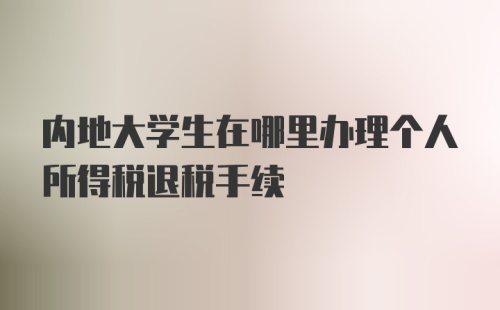 内地大学生在哪里办理个人所得税退税手续