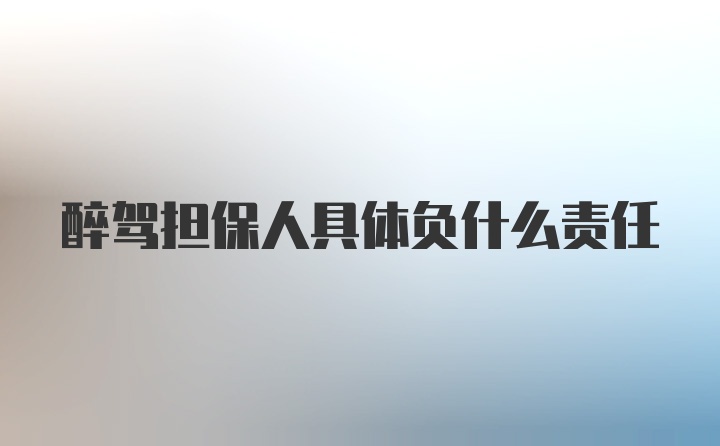 醉驾担保人具体负什么责任