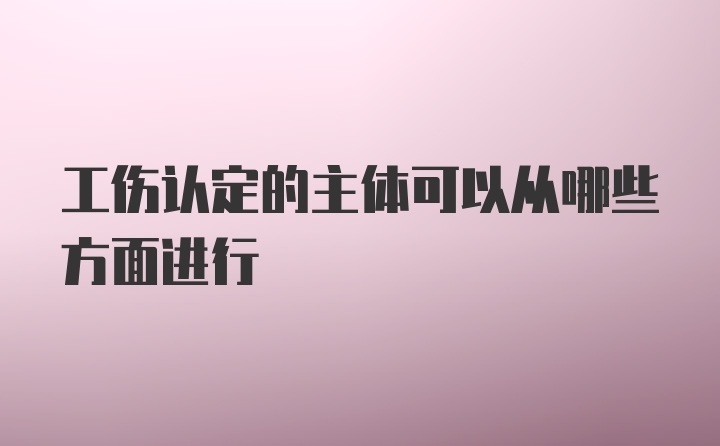 工伤认定的主体可以从哪些方面进行