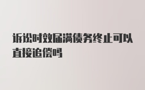 诉讼时效届满债务终止可以直接追偿吗