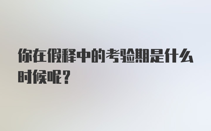 你在假释中的考验期是什么时候呢？