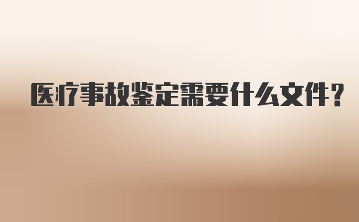 医疗事故鉴定需要什么文件？